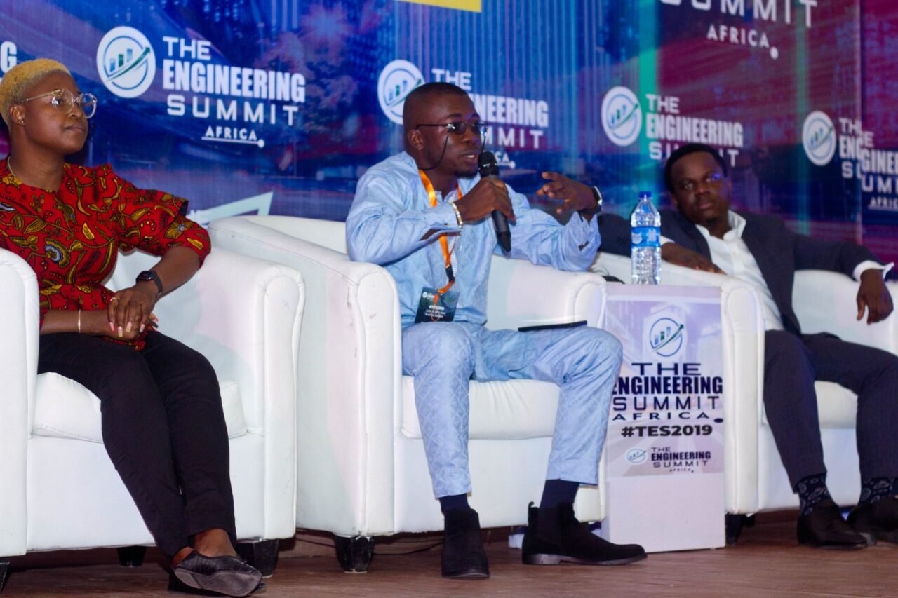 Femi Royal speaking on a panel at The Engineering Summit Africa