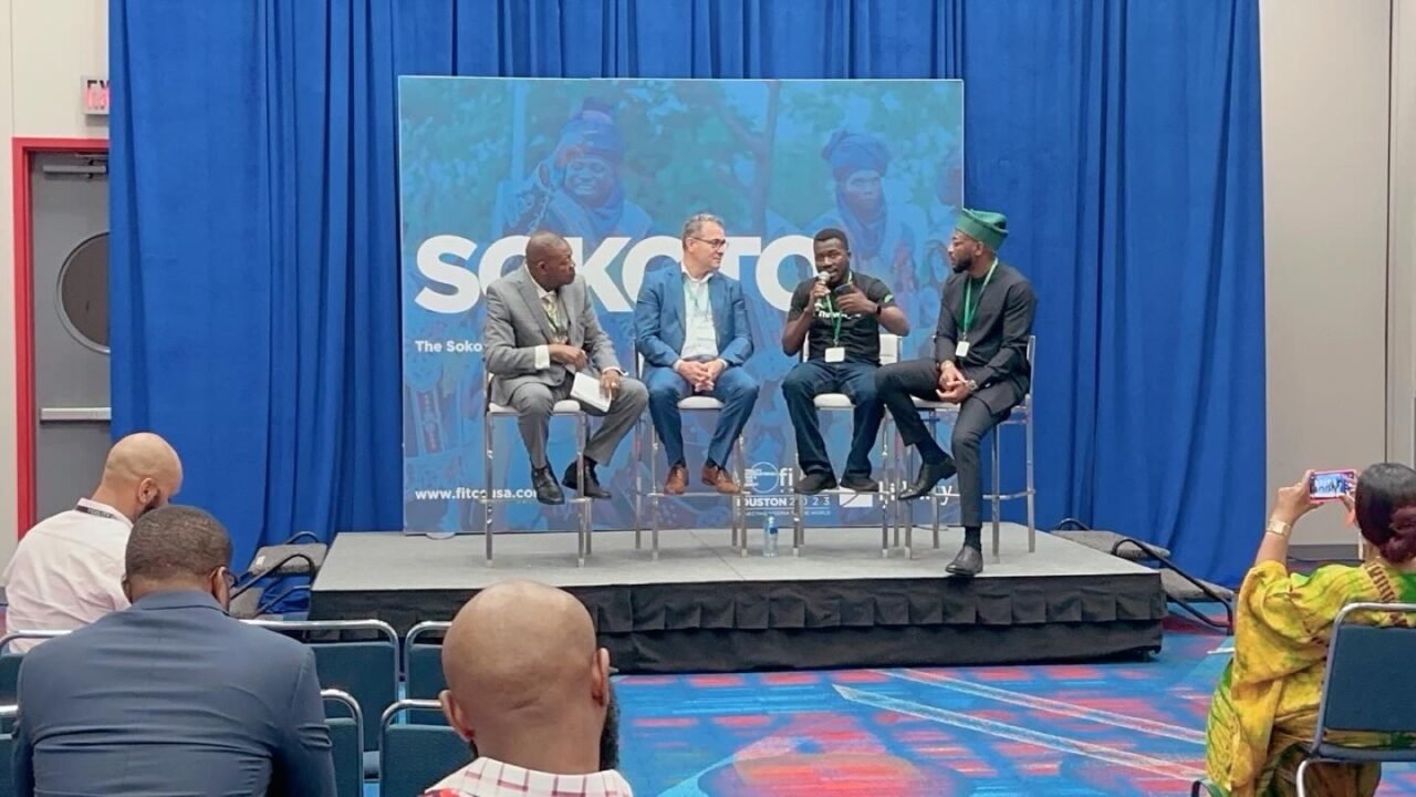 Femi Royal on a panel at the Fidelity International Trade & Creative Connect, Houston